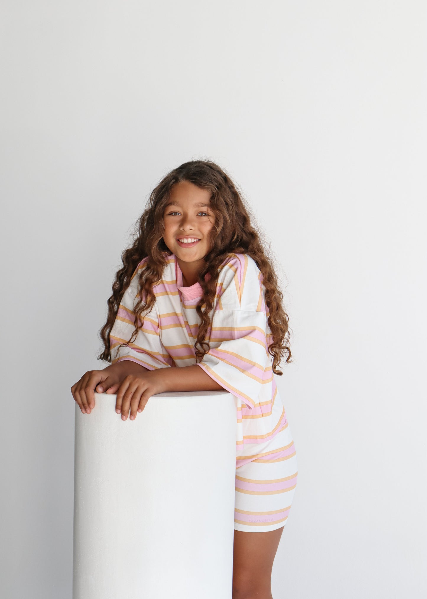 Ella Boxy Tee | Lilac Stripe
