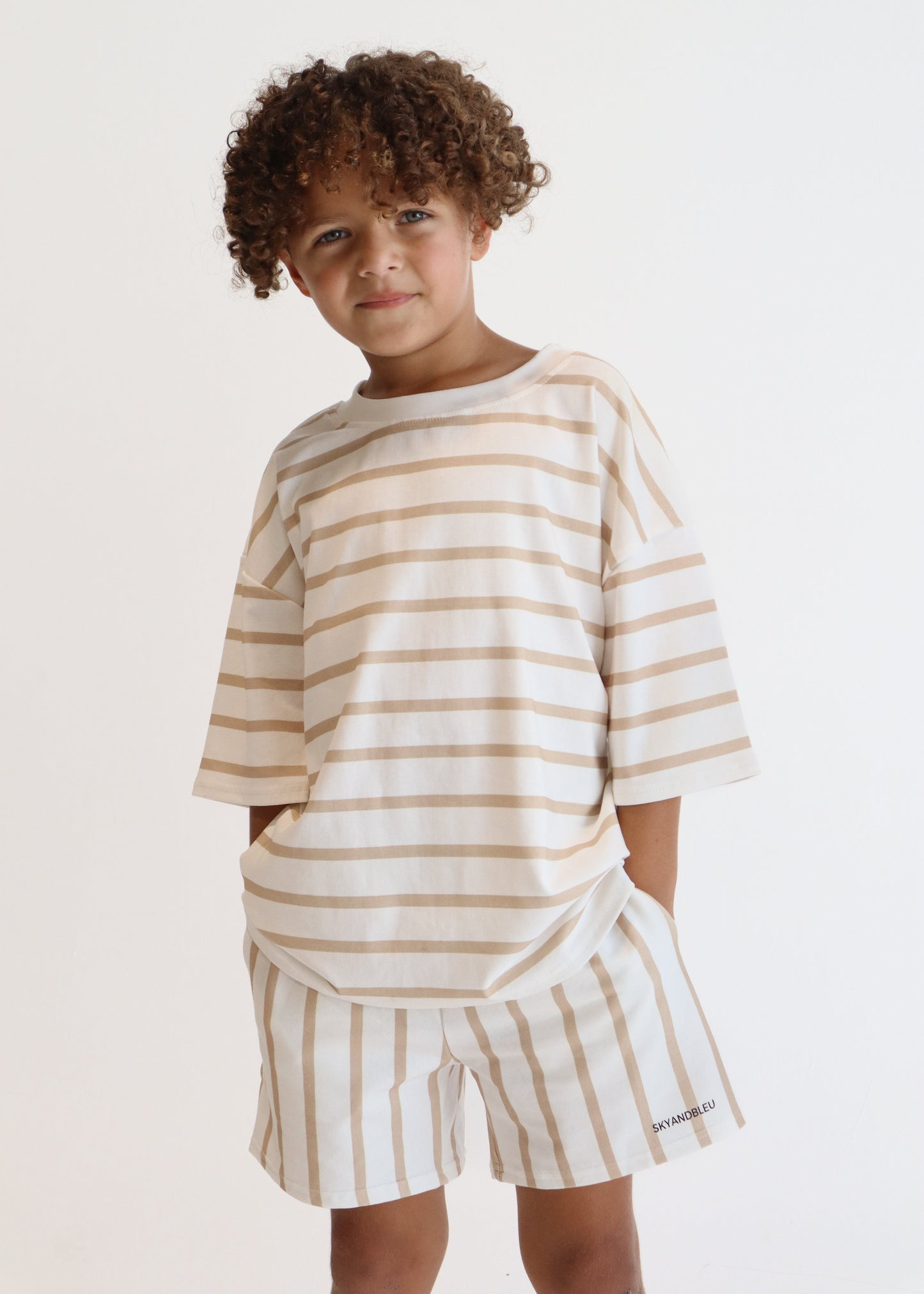 Signature Tee | Beige Stripe